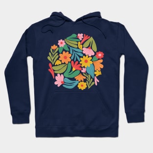 Bright happy flowers in blue Hoodie